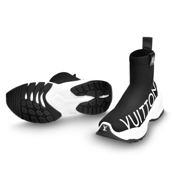 Giày Louis Vuitton Run 55 Trainers Boots 'Black' 1A9H6N - Ảnh 4