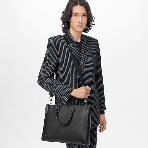 Túi Louis Vuitton Slim Briefcase 'Black Taiga' M30810 - Ảnh 8