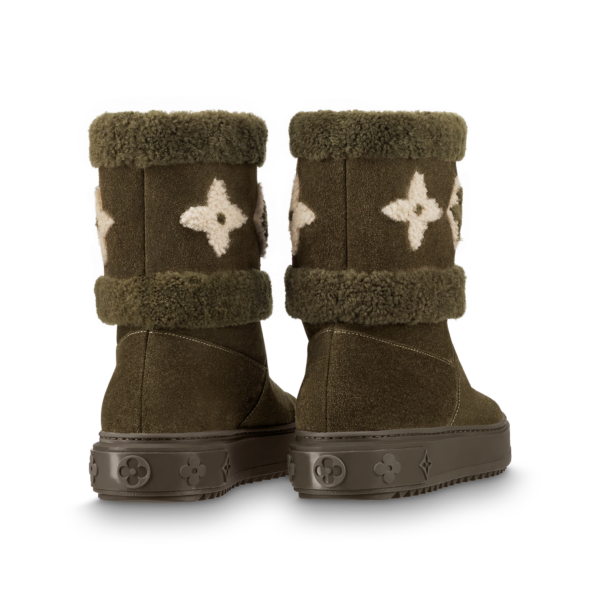 Giày Louis Vuitton Snowdrop Flat Ankle Boots Kaki 1A95DE - Ảnh 3
