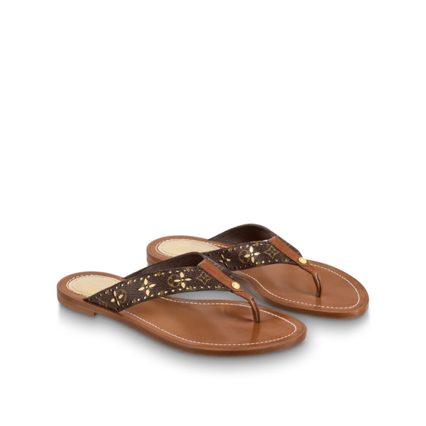 Dép Louis Vuitton Sunny Flat Sandals 'Gold' 1A9POQ - Ảnh 2