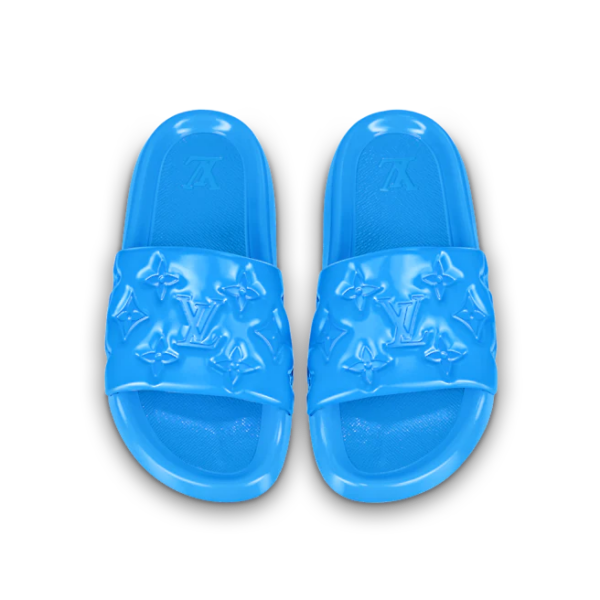 Dép Louis Vuitton Waterfront Mules 'Blue' 1A9ZM7 - Ảnh 3