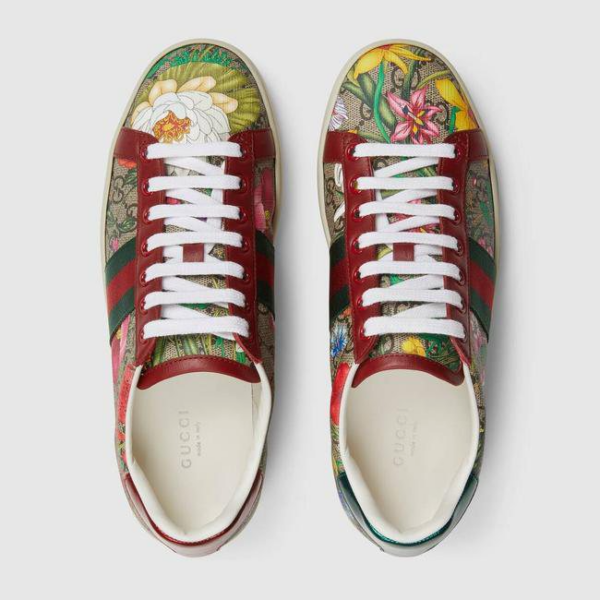 Giày Gucci Wmns Ace GG Supreme Low 'Flora Print Red' 433900-HT520-8490 - Ảnh 4