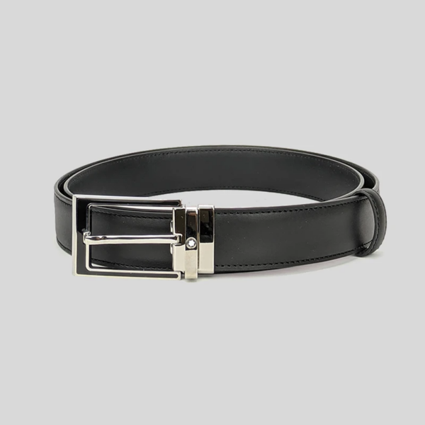 Dây Lưng Montblanc Elegant Black Leather Belt 123891 - Ảnh 2