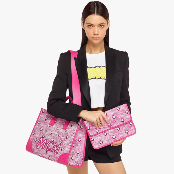 Túi MCM München Tote in Vintage 'Pink' MWTCABO02PK001 - Ảnh 3