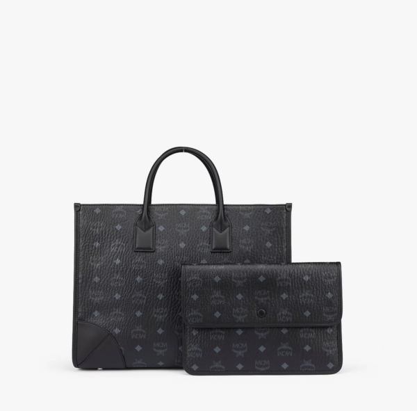 Túi MCM München Tote in Visetos 'Black' MWTCSBO02BK001 - Ảnh 6