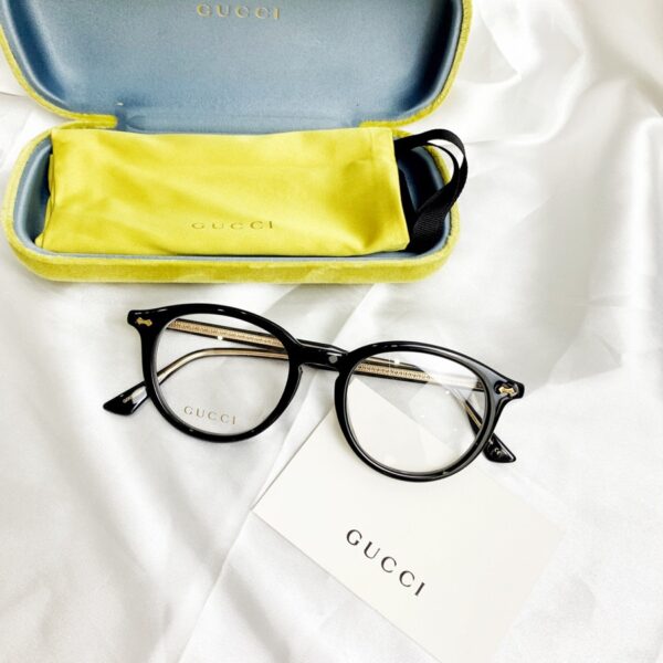 Kính Gucci Black Oval Eyeglasses GG0192OA 001 - Ảnh 6