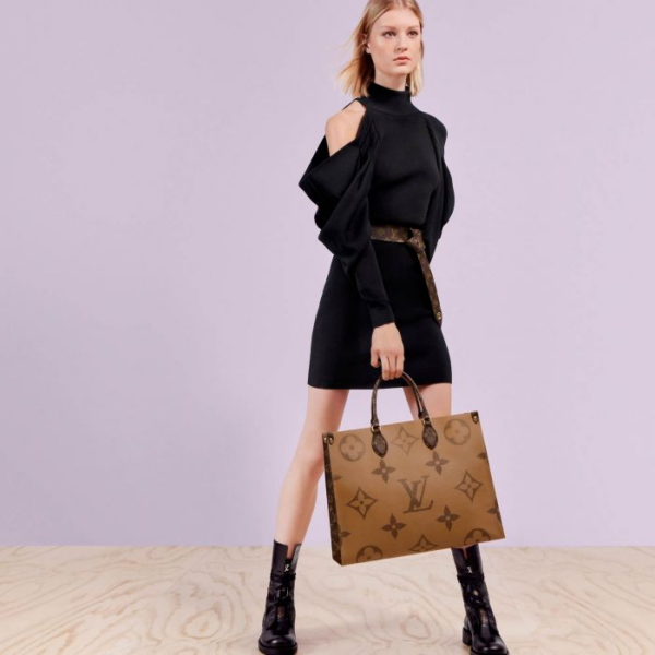 Túi Louis Vuitton OnTheGo GM Monogram Canvas Black and Brown M45320 - Ảnh 2