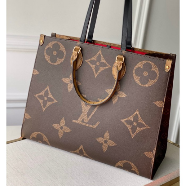 Túi Louis Vuitton OnTheGo GM Monogram Canvas Black and Brown M45320 - Ảnh 4