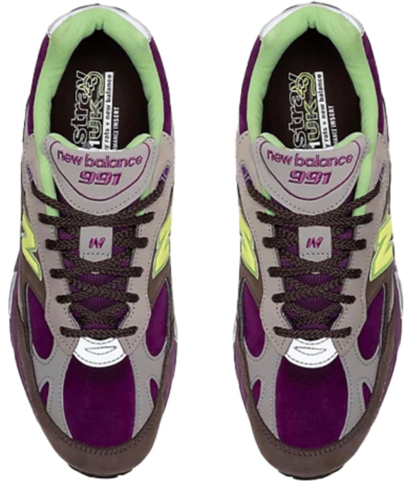 Giày New Balance "Purple Green" x Sneaktorious Stray Rats M991SRG - Ảnh 2