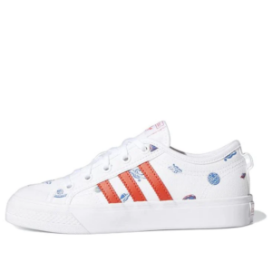 Giay Adidas Nizza J 'White And Orange' H01101