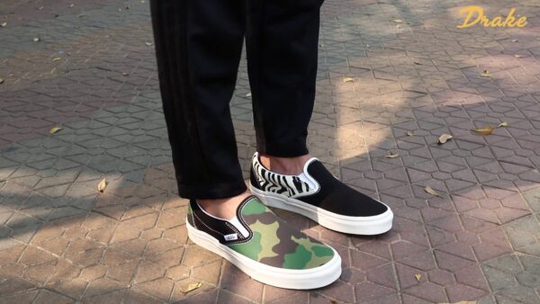 Giày Vans Classic Slip-On 'Mismatch Zebra Camo' VN0A4U38WS8 - Ảnh 4
