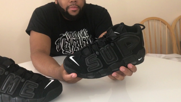 Giày Nike Supreme x Air More Uptempo 'Black' 902290-001 - Ảnh 5