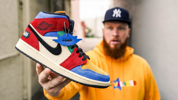 Giày Nike Air Jordan 1 Mid 'Multicolor Swoosh' 852542-146 - Ảnh 9