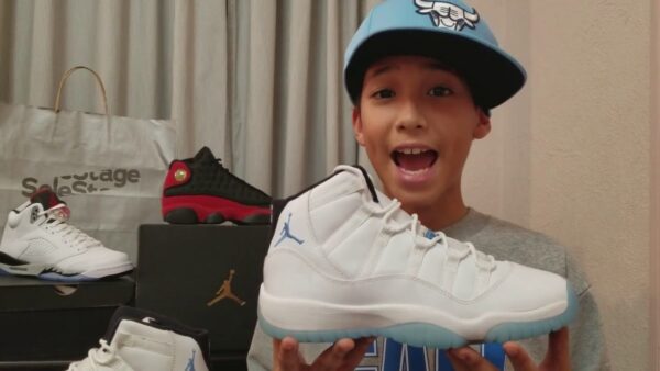 Giày Nike Air Jordan 11 BG 'Legend Blue' 378038-117 - Ảnh 4