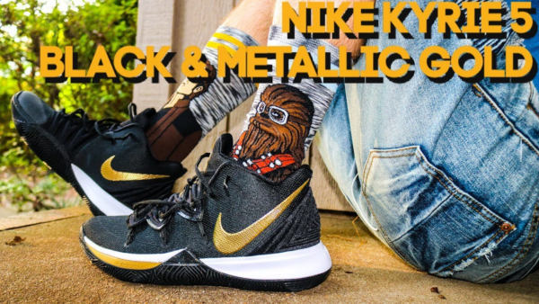 Giày Nike Kyrie 5 'Black Metallic Gold' AO2918-007 - Ảnh 9