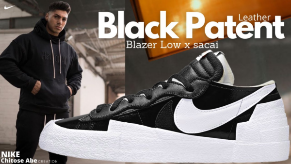 Giày Nike Blazer Low 'Sacai Black Leather' DM6443-001 - Ảnh 8