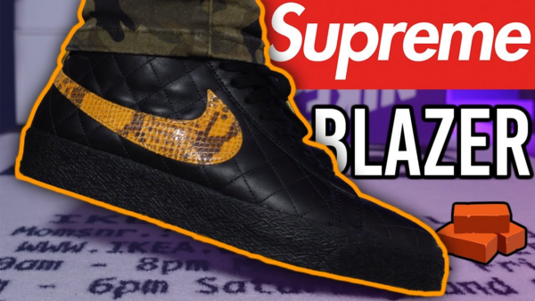 Giay Nike Zoom Blazer Mid QS SB x Supreme 'Black Snakeskin' DV5078-001
