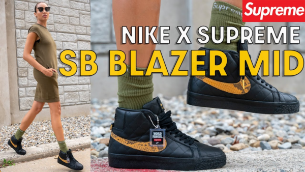 Giay Nike Zoom Blazer Mid QS SB x Supreme 'Black Snakeskin' DV5078-001