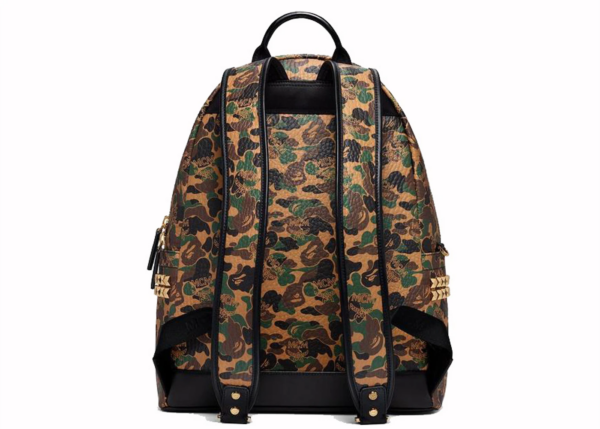 Balo MCM x Bape Stark Camo in Coated Canvas with 24k Gold Plated - Ảnh 3