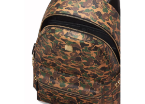 Alternative view of Balo MCM x Bape Stark Camo in Coated Canvas with 24k Gold Plated