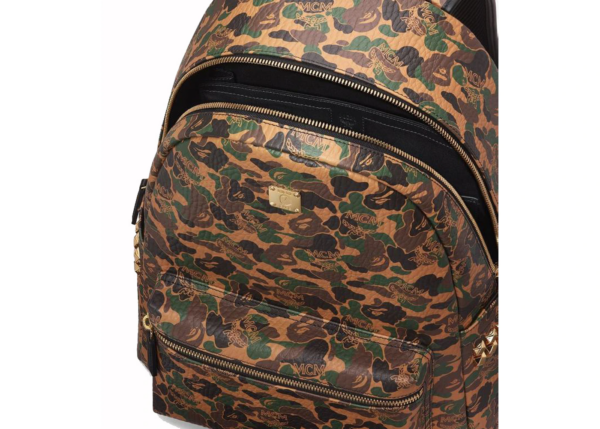 Balo MCM x Bape Stark Camo in Coated Canvas with 24k Gold Plated - Ảnh 2