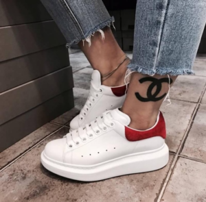 Alternative view of Giày Alexander McQueen Wmns Oversized Sneaker 'White Red' 462214-WHGP7-9676