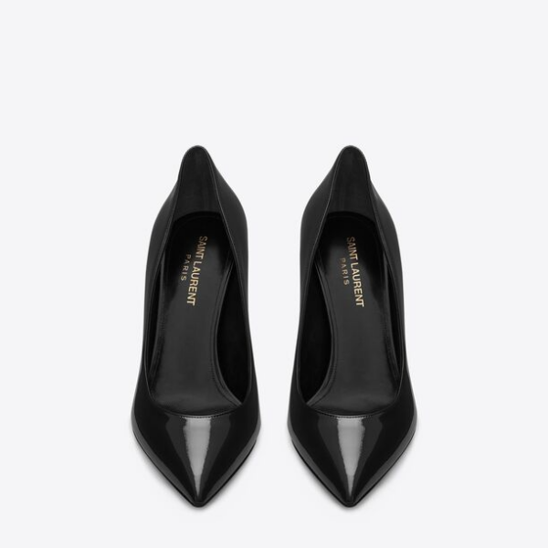 Giày Saint Laurent Opyum Pumps Patent Leather Gold-Tone Heel 4841600NPKK1000 - Ảnh 3