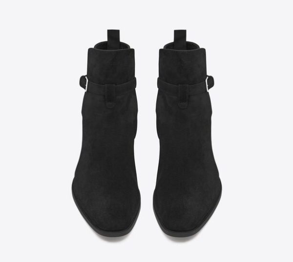 Giày Saint Laurent Wyatt Jodhpur Boots In Suede 'Black' 498372BT3001000 - Ảnh 2