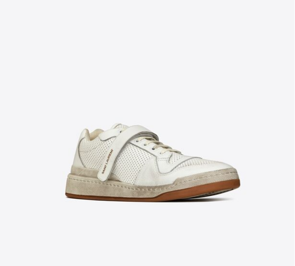 Giày Saint Laurent Sl24 In Used Look Leather 'White' 60254604L109030 - Ảnh 2