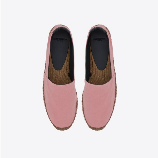 Giày Saint Laurent Embroidered Espadrilles In Canvas Pink 60595112N815564 - Ảnh 2