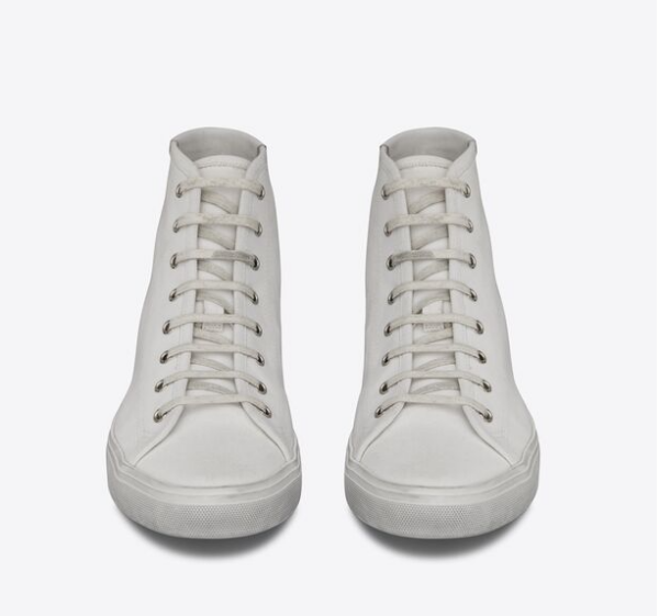 Giày Saint Laurent Malibu Mid Top Sneaker Optic White 606075-GUZ20-9030 - Ảnh 4