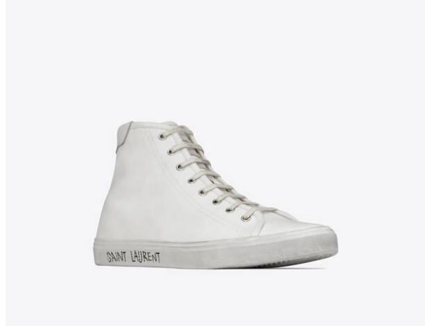 Giày Saint Laurent Malibu Mid Top Sneaker Optic White 606075-GUZ20-9030 - Ảnh 2