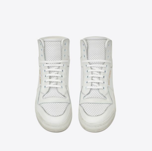 Giay Saint Laurent SL 24 Mid-top 'White' 610618-04LB0-9030