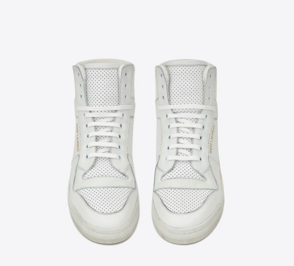 Giày Saint Laurent SL24 Mid Top Sneaker Optic White - Ảnh 4