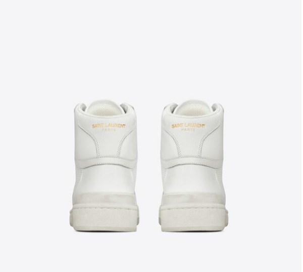 Giày Saint Laurent SL24 Mid Top Sneaker Optic White - Ảnh 3
