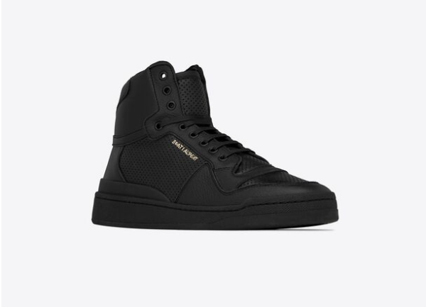 Giày Saint Laurent SL24 Mid Top Sneaker Black 610618-04LB1-1000 - Ảnh 3