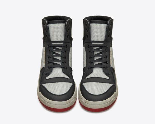 Giày Saint Laurent SL24 Mid Top Sneaker Black White Red 610618-1JZC0-9670 - Ảnh 3