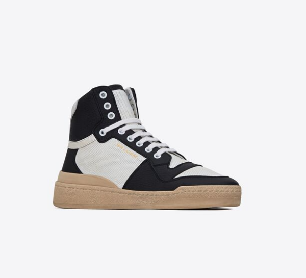 Giày Saint Laurent SL 24 Mid Top 'White Black' 6106192W4509063 - Ảnh 4
