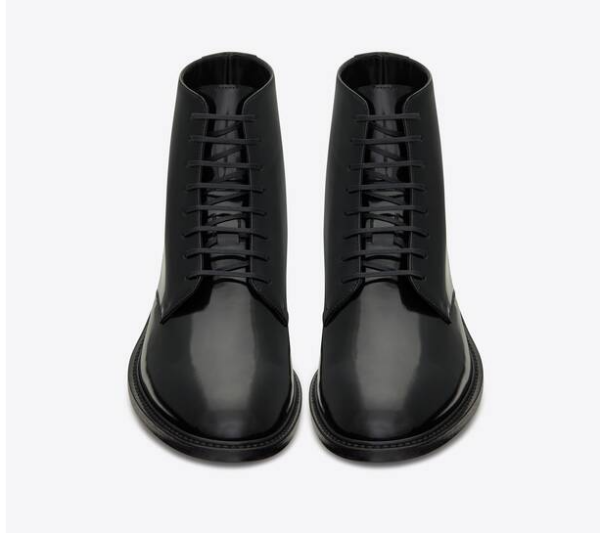 Giày Saint Laurent Army Laced Boots In Shiny Leather 'Black' 6323581YZ001000 - Ảnh 2