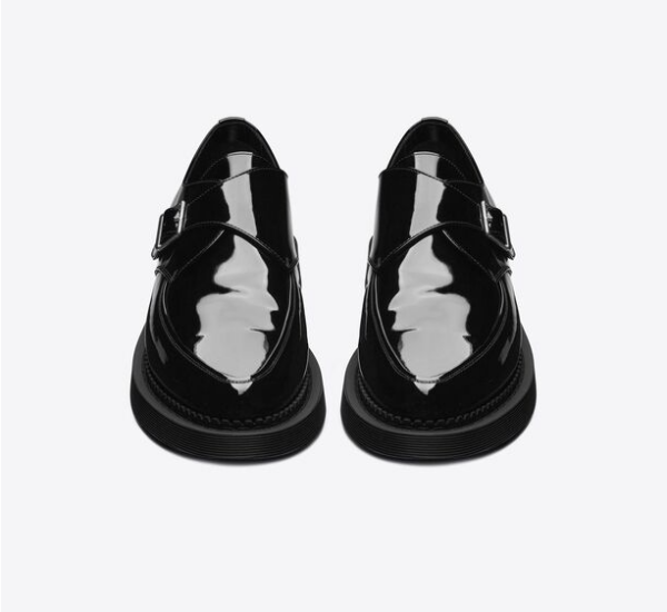 Giày Saint Laurent Teddy Monkstraps In Patent Leather 'Black' - Ảnh 3