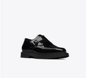 Alternative view of Giày Saint Laurent Teddy Monkstraps In Patent Leather 'Black'
