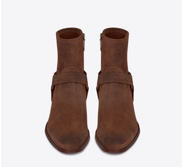 Giày Saint Laurent Wyatt Harness Boots Brown 66928425T002749 - Ảnh 3