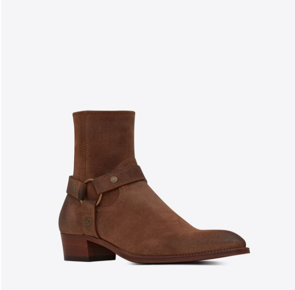 Giày Saint Laurent Wyatt Harness Boots Brown 66928425T002749 - Ảnh 2