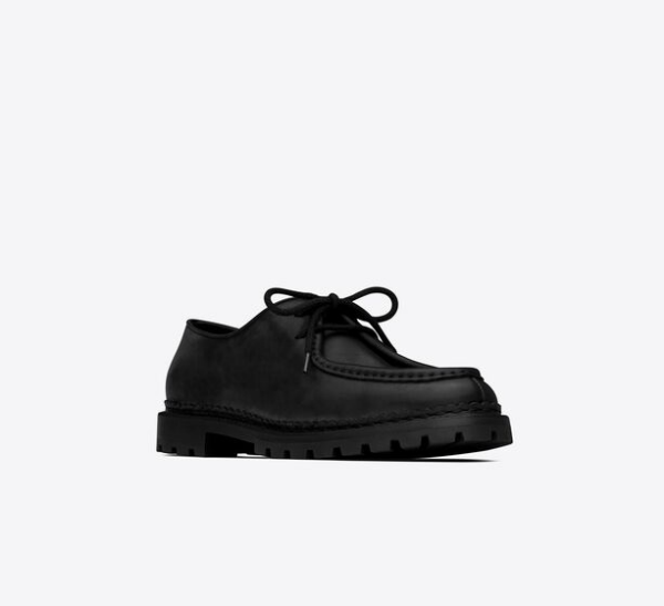 Giày Saint Laurent Malo Derbies In Smooth Leather 'Black' - Ảnh 2