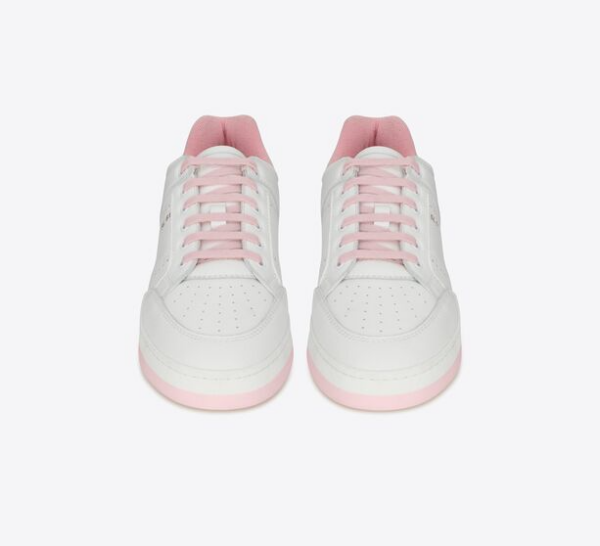 Giày Saint Laurent SL 61 Low Top In Grained Leather 'White Baby Pink' - Ảnh 3