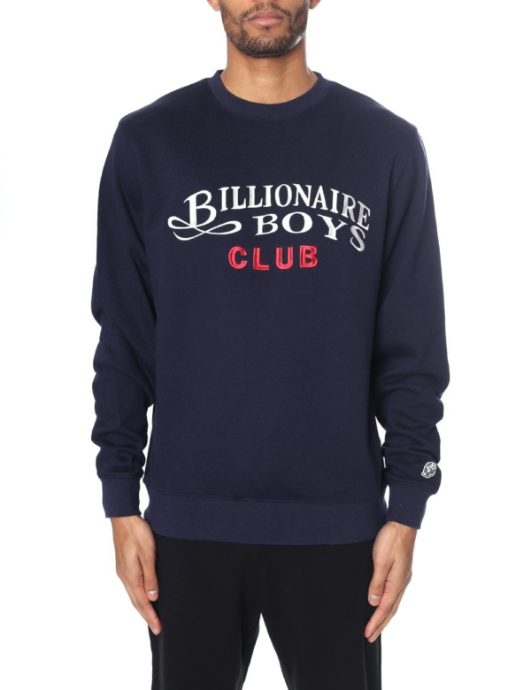 Áo Billionaire Boys Club Embroidered Script Crewneck Navy - Ảnh 2