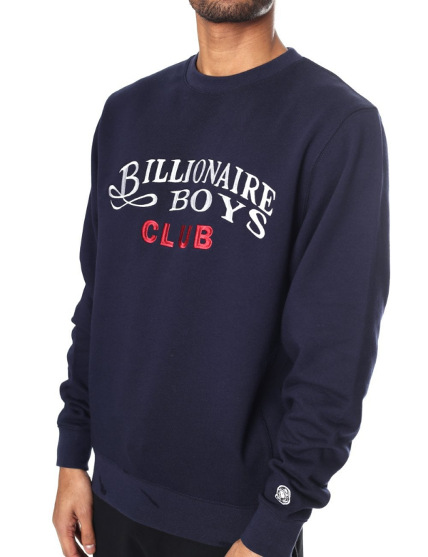 Áo Billionaire Boys Club Embroidered Script Crewneck Navy - Ảnh 3