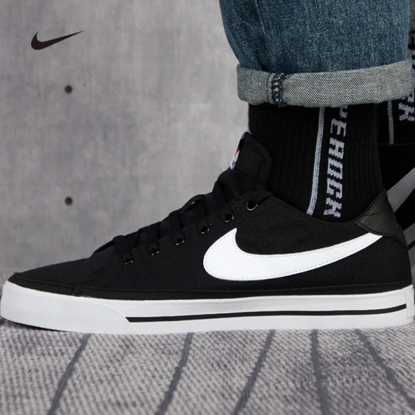 Giày Nike Court Legacy Canvas 'Black White' CW6539-002 - Ảnh 6