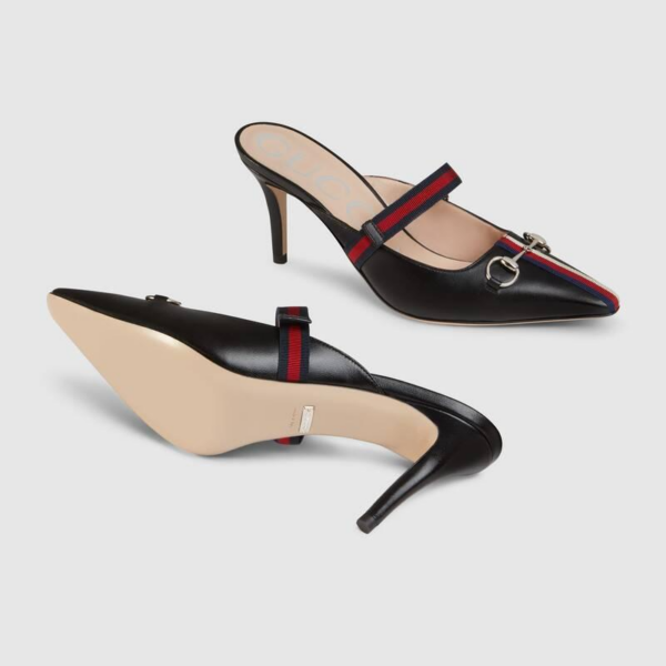 Giày Gucci Web Detail Mid Heel 549617-0HEX0-1094 - Ảnh 6