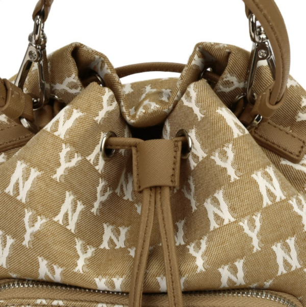 Túi MLB Monogram Jacquard Bucket Bag Beige 32BG34111-50B - Ảnh 4